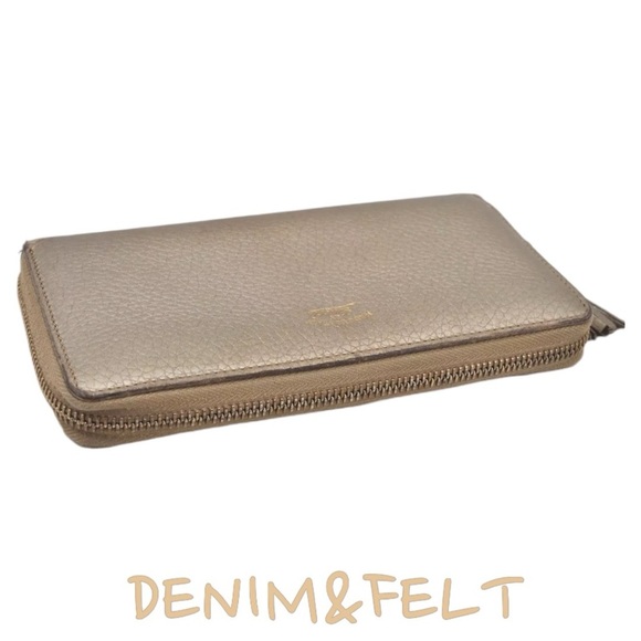 🤎GUCCI Bamboo Tassel Gold/Tan Leather Long Zip Around Wallet/Purse | PRELOVED🤎 - Picture 6 of 16